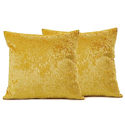 NiNi ALL Decorative Throw Pillow Covers Pack of 2, Velvet Throw Pillow Cases for Couch Pillows Cover Bedroom Living Room Outdoor Pillow Covers 18x18 Inch Gold - Image 1