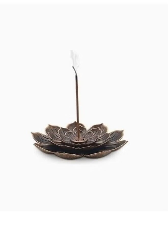 Generic - Small Metal Incense Burner, Lotus Incense Stick Incense Holder and Cone Incense Holder with Ash Catcher Bakhoor Burner Portable Incense Burner, Pretty Shape Censer Holder, Mabkhara. - Image 1
