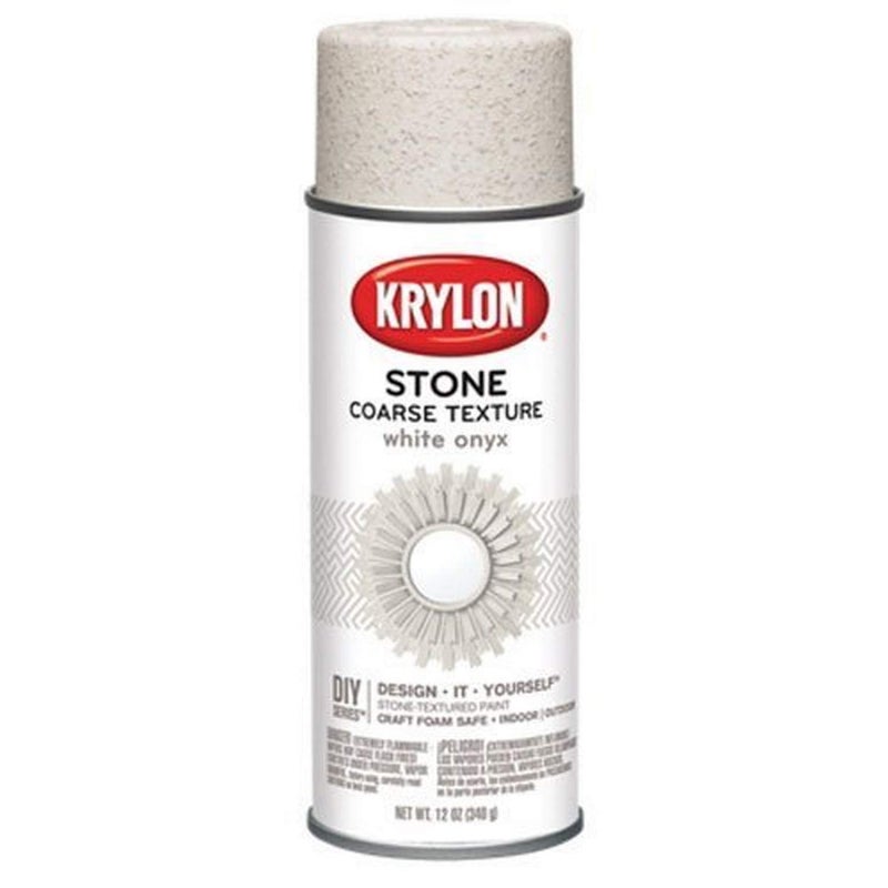 Krylon K18213 Coarse Stone Texture Finish Spray Paint, White Onyx, 12 Ounce - Image 1