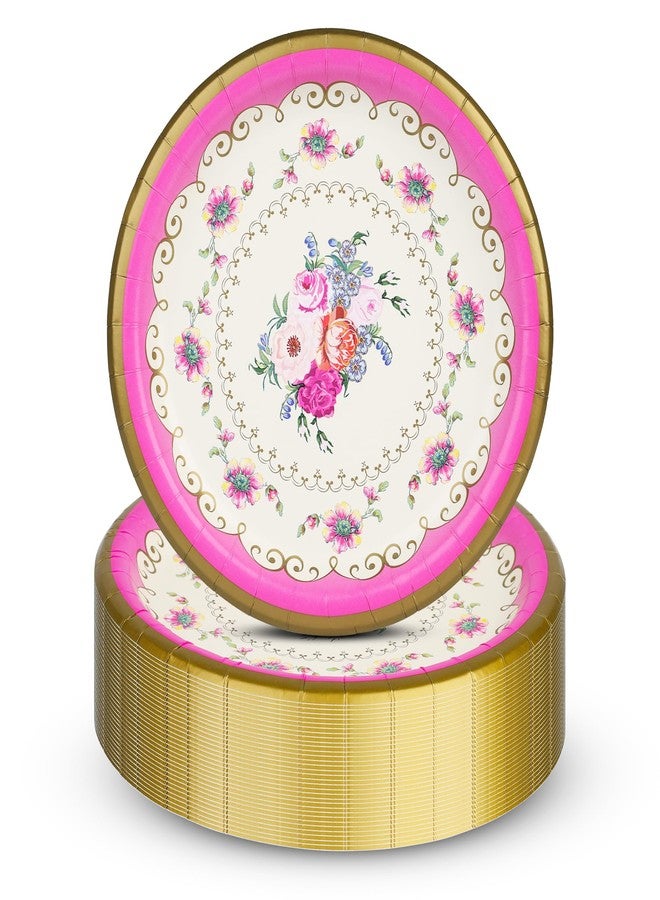 Talking Tables 48 x Pretty Floral Paper Plates | Made in USA | 9 Inches Mother's Day Afternoon Tea Party Decorations Truly Scrumptious Disposable Dishes Birthday Baby Shower Bridal Wedding Cake - Image 1