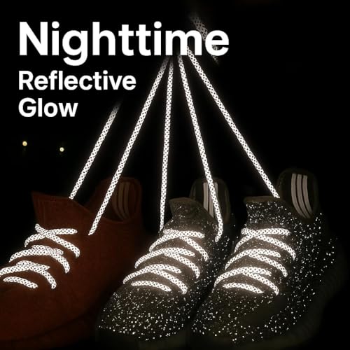 Lify Reflective Shoelaces, 4mm Round, Night Running Safety Laces for Sneakers, 1 Pair (Ocean Blue, 160CM (63'' Inch)) - Image 5