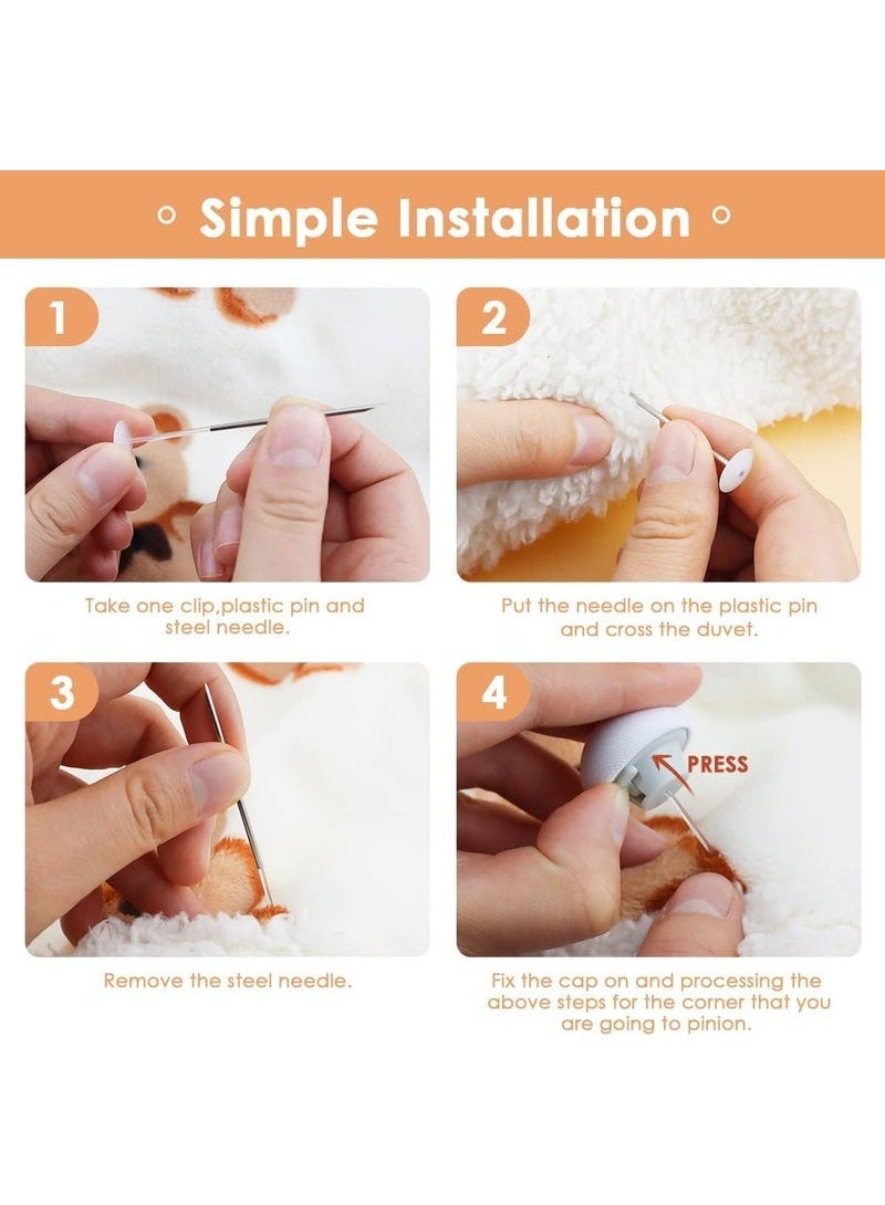 SHAOZHEN 20 PCS Non-Slip with ButtonsClips for Quilt Cover Blanket Cover Fixer Duvet Clips for Comforters Rajai Cover Fixer Duvet Button Fasteners Reusable Duvet Clips Blanket Cover Stopper Quilt Fixer Grey - Image 3