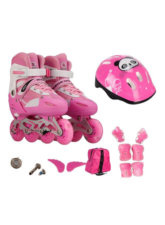 Loquat Full Flashing Roller Skate Shoes with Protective Suit For Kids Girls  Boys ‎‎37x21x30cm - Image 1
