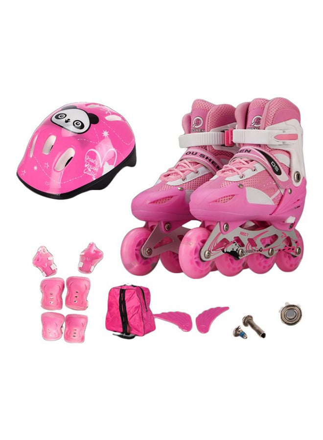 Loquat Full Flashing Roller Skate Shoes with Protective Suit For Kids Girls  Boys ‎‎37x21x30cm - Image 2