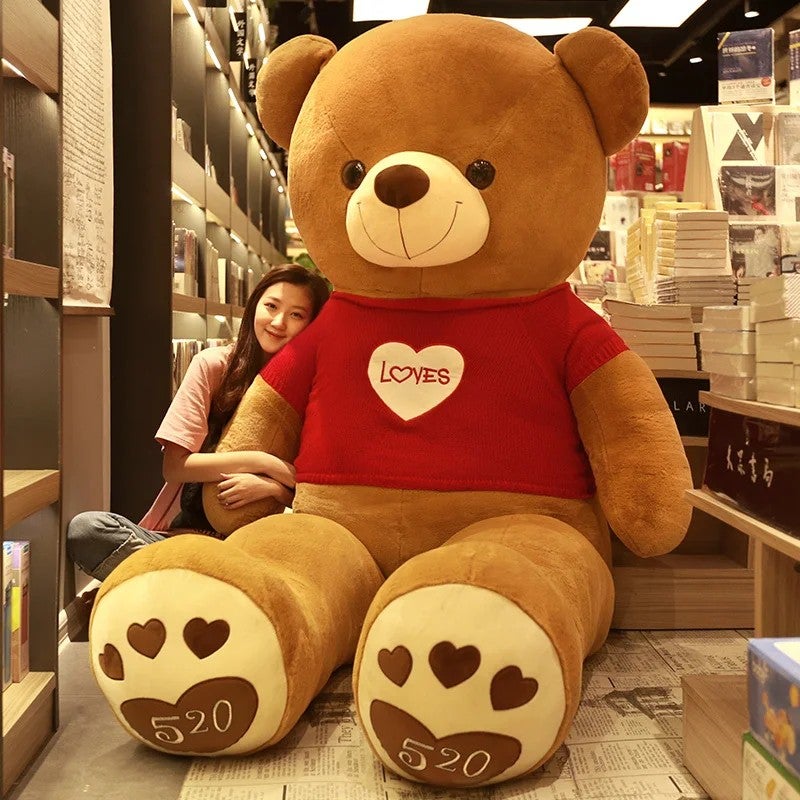 Y&D Giant Soft Teddy Bear with T-Shirt – Big Size Stuffed Animal Toy for Adults, Perfect as Wedding Gift, Cuddly Plush Bear for Hugs and Decor - Image 1