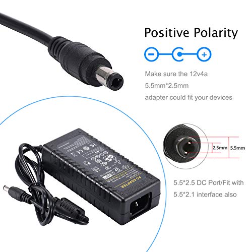 COOLM 12V 4A Power Supply Adapter Transformer AC 100-240V to DC 12V 4Amp 48W Adapter 5.5x2.5mm Jack for CCTV Camera LED Strip Light - Image 2