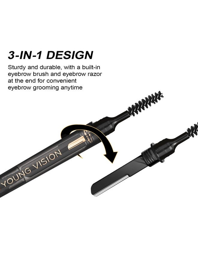 3-In-1 Eyebrow Pencil, Eye Brow Pen, Brush And Razor Trio, Micro-Fine + Define Eyebrow Shades, Easy To Use, Long Lasting And Waterproof