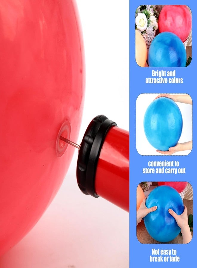 FUTUREPLUSX Large Bouncing Balls, 14inch Marbleized Bouncy Balls 2PCS Rubber Inflatable Kick Balls Beach Game Balls Bouncing Sensory Balls with Hand Air Pump - Image 3