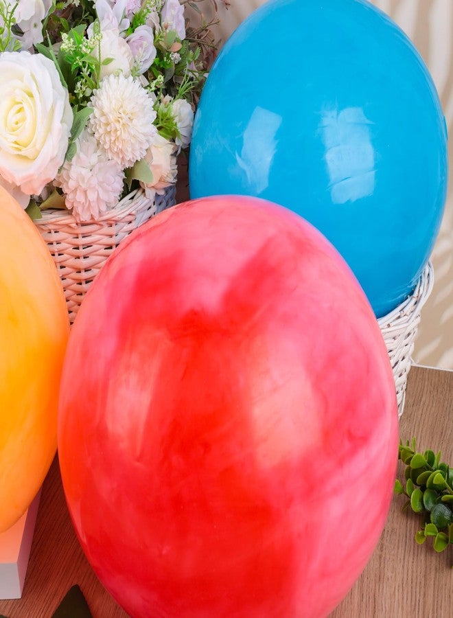 FUTUREPLUSX Large Bouncing Balls, 14inch Marbleized Bouncy Balls 2PCS Rubber Inflatable Kick Balls Beach Game Balls Bouncing Sensory Balls with Hand Air Pump - Image 5