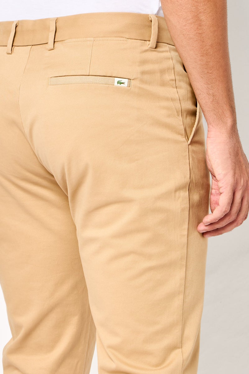 LACOSTE سروال جوجرز ضيق للرجال، بيج - Image 3