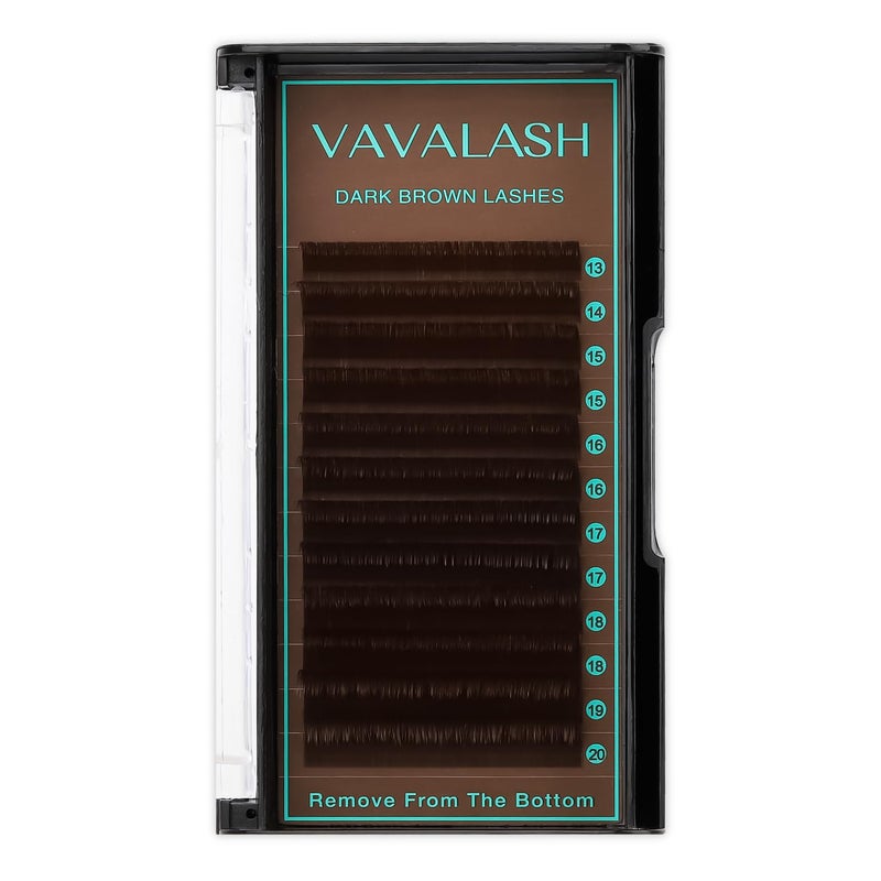 VAVALASH Colored Lash Extensions Dark Brown Eyelash Extensions 003 005 007 Volume Lash Extension 815mm Mixed Lashes C D Curl Premium color Lashes ExtensionDark Brown003C815mm