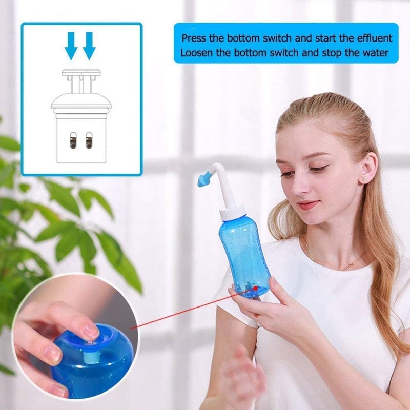 klarako Neti Pot,Sinus Rinse Kit,Neti Pot Sinus Rinse,300ml Neti Pot Sinus Rinse Kit, Nasal Sinus Rinse Kit for Adult & Kid (300ml) - Image 4