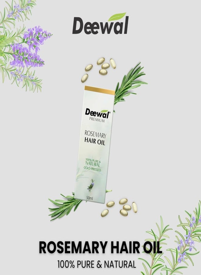 Deewal Rosemary Hair Oil for Growth and Fall Control | Strengthens and Stimulates | Healthy Nourished Hair | 100% Natural ? 50ml - Image 2
