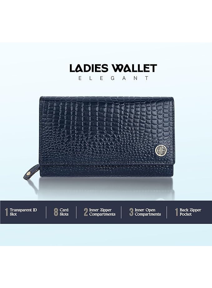 HAMMONDS FLYCATCHER Genuine Leather Purse for Women with RFID Protection, 8 Card Slots, and 5 Compartments - Ladies Wallet with Button Closure - Image 2