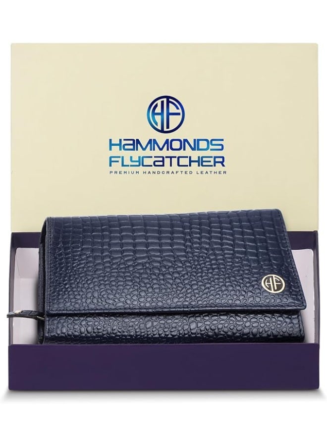 HAMMONDS FLYCATCHER Genuine Leather Purse for Women with RFID Protection, 8 Card Slots, and 5 Compartments - Ladies Wallet with Button Closure - Image 1