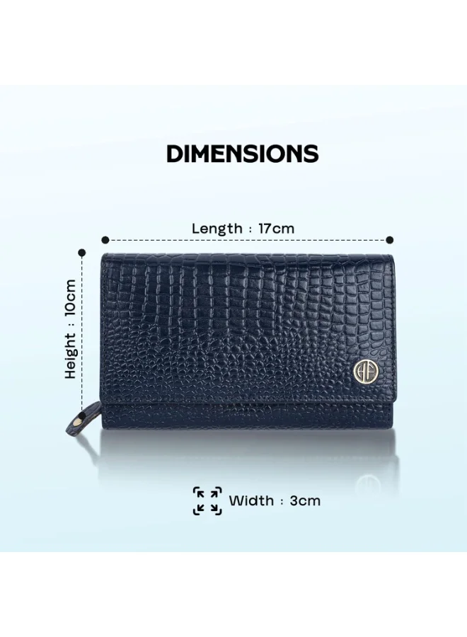 Hammonds Flycatcher  Genuine Leather Purse for Women with RFID Protection, 8 Card Slots, and 5 Compartments - Ladies Wallet with Button Closure  | Best Price UAE