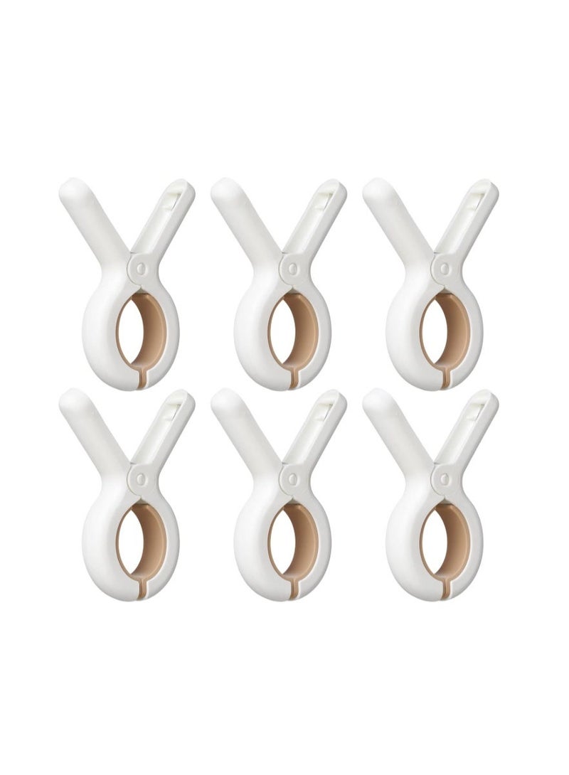 Sunkaioo 6 Pack Plastic Clothes Pins with Strong Anti-Rust Springs,Heavy Duty Beach Towel Clips,Laundry Clothespins to Keep Your Towel, Clothes, Blankets to Dry on Clothesline and Hanging Rack - Image 1