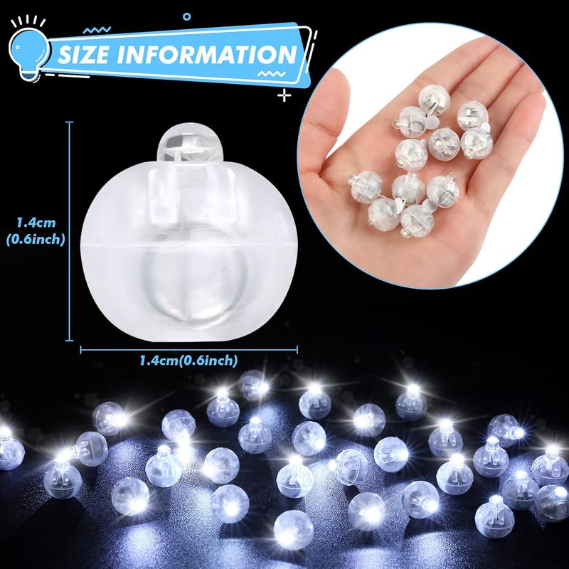 LIHAO 30pcs LED Balloon Lights Mini Round LED Ball Lights for Paper Lantern Christmas Halloween Birthday Wedding (White) - Image 2