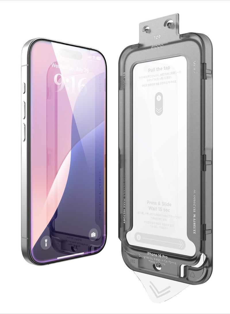 Elago Tempered Glass for iPhone 16 PRO (2024) Screen Protector - [1 PACK] with Easy Installation Tray