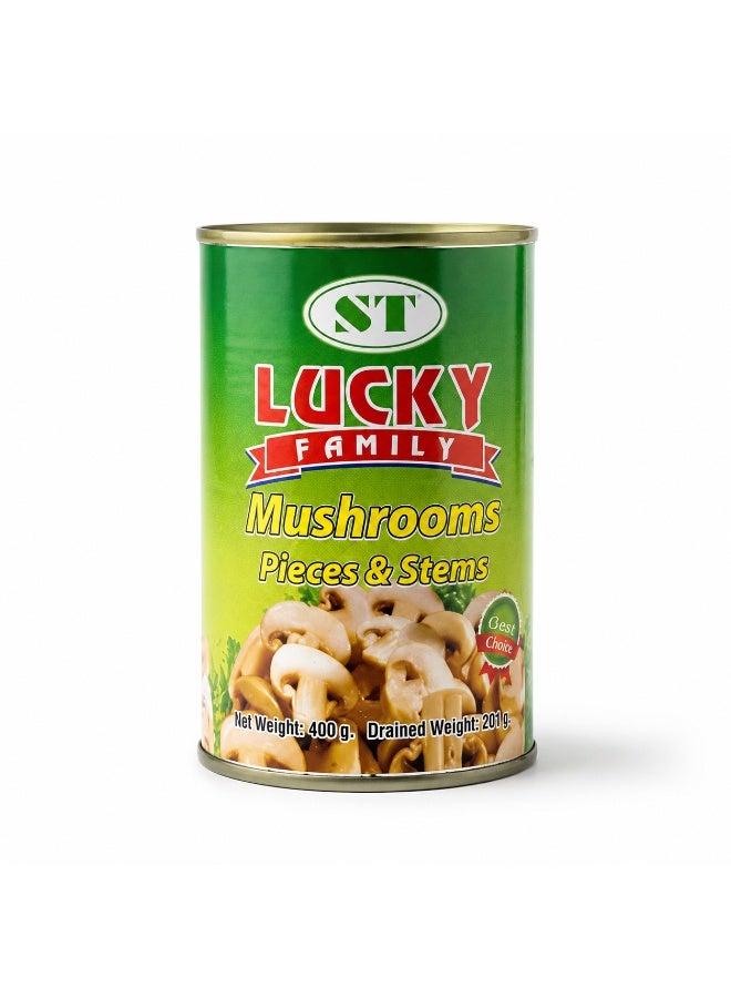 LUCKY FAMILY Mushrooms Pieces and Stems 400g - Image 1