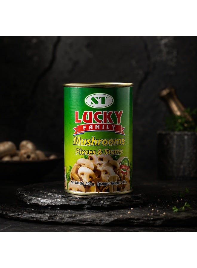 LUCKY FAMILY Mushrooms Pieces and Stems 400g - Image 3