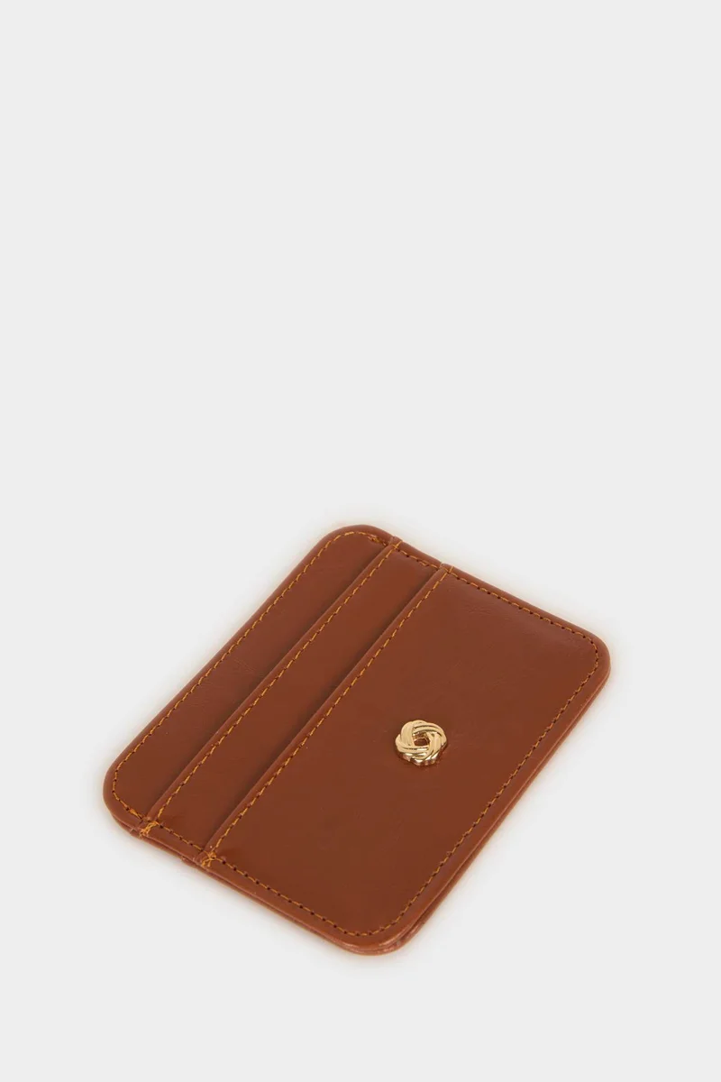 ديفاكتو Woman Faux Leather Business Card Wallet