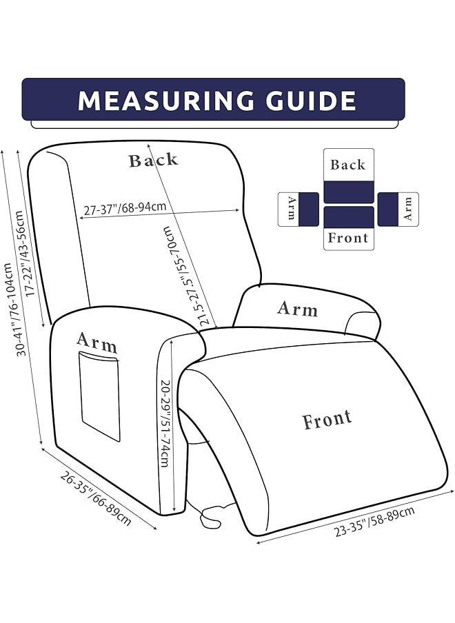erorex Recliner Slipcover Stretch Soft Slip Reclining Chair Slipcovers 4 Pieces Furniture Protector For Recliner With Pocket Fitted Sofa Couch Cover Lazy Boy Chair Cover Beige  - Image 5