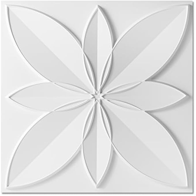 12-PACK 24"X24" DROP CEILING TILES, WATERPROOF GLUE UP CEILING DECOR, WHITE - Image 2