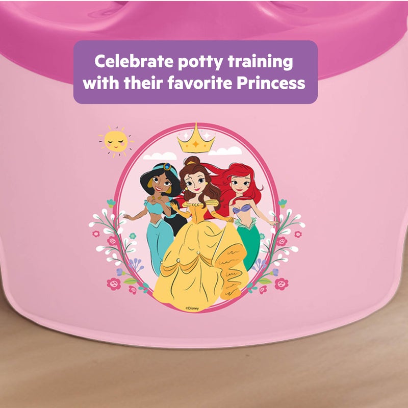 Bright Starts Disney Princess Full Comfort Potty Training Toilet, Easy Clean Removable Bowl, Splash Guard, High Back for Comfort & Stability, Toddlers up to 50 lbs - Image 4