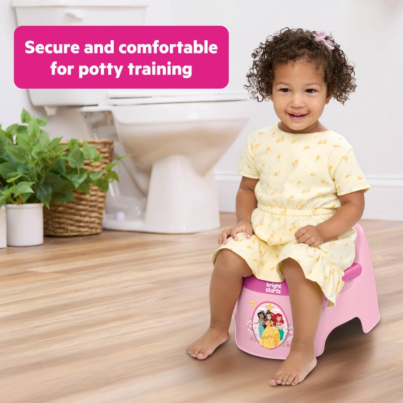 Bright Starts Disney Princess Full Comfort Potty Training Toilet, Easy Clean Removable Bowl, Splash Guard, High Back for Comfort & Stability, Toddlers up to 50 lbs - Image 5