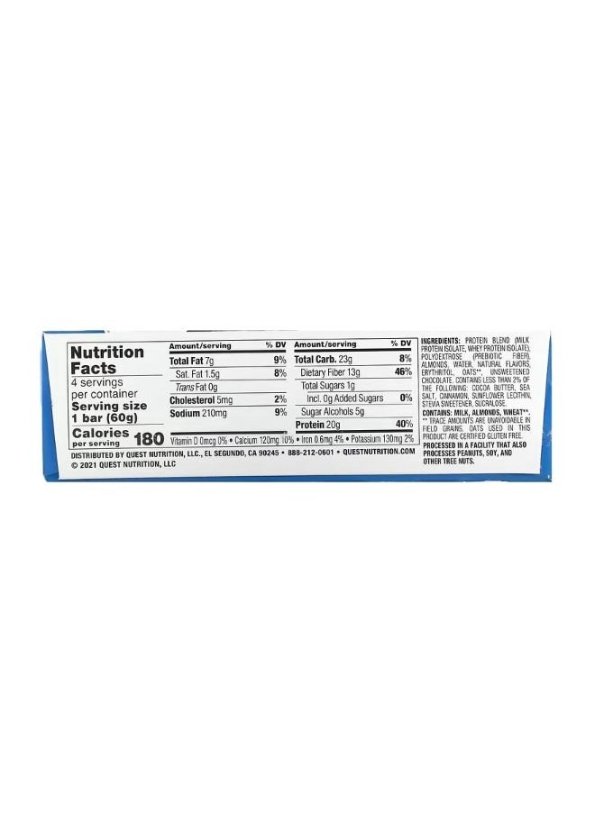 QUEST NUTRITION Protein Bar Oatmeal Chocolate Chip 4 Bars 2.12 oz 60 g Each  - Image 2