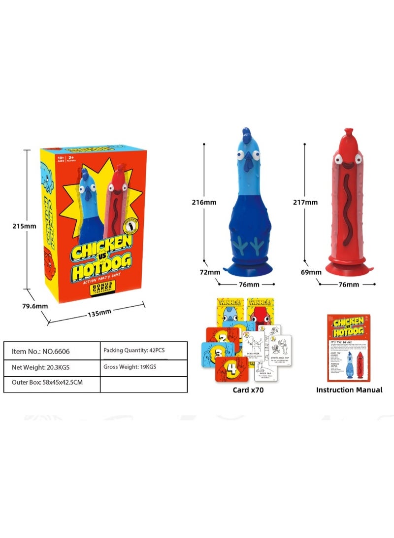 BIG POTATO Chicken vs Hotdog Flip & Stick Party Game | Fun Family & Friends Interactive Toy | 2+ Players | Ages 8+ | Bonus Cards Included | Hilarious Chicken vs Hotdog Challenge - Image 5