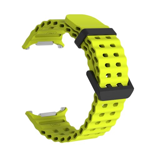 EANWireless Compatible for Samsung Galaxy Watch 7 Ultra Band 47mm, Soft Ocean Silicone Sport Strap Women Men Replacement Accessory Fit for Samsung Galaxy Watch Ultra Band,Fluorescent Yellow - Image 2