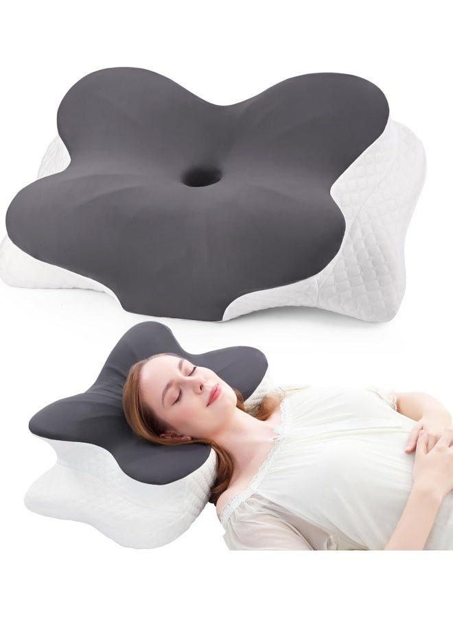 Cervical Pillow for Neck Pain Relief, Contour Memory Foam Pillows, Adjustable Orthopedic Pillow with Cooling Case for Side, Back, Stomach Sleepers, Ergonomic Neck and Shoulder Support - Image 1
