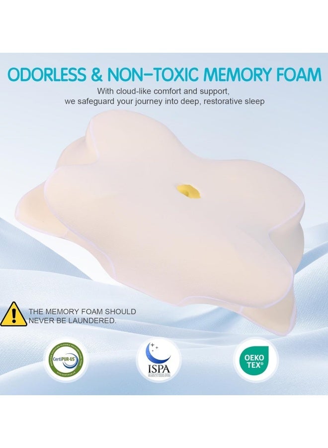Cervical Pillow for Neck Pain Relief, Contour Memory Foam Pillows, Adjustable Orthopedic Pillow with Cooling Case for Side, Back, Stomach Sleepers, Ergonomic Neck and Shoulder Support - Image 2