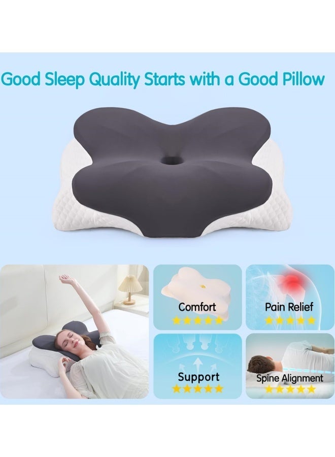 Cervical Pillow for Neck Pain Relief, Contour Memory Foam Pillows, Adjustable Orthopedic Pillow with Cooling Case for Side, Back, Stomach Sleepers, Ergonomic Neck and Shoulder Support - Image 5
