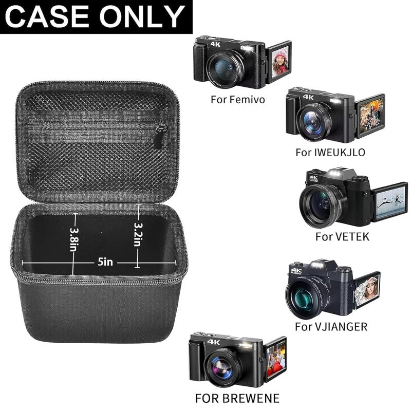 Comecase Vlogging Camera Case Compatible with for Duluvulu/for VJIANGER/for JGIPL/for TEBNGIHNM 4K Digital Cameras for Youtube. Vlog Camera Carrying Storage for Lens, Cable and Other Accessories (Box Only) - Image 2