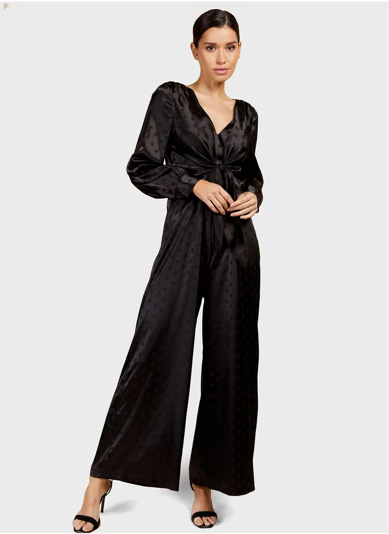 Little Mistress Tie Detail Wide Leg Jumpsuit