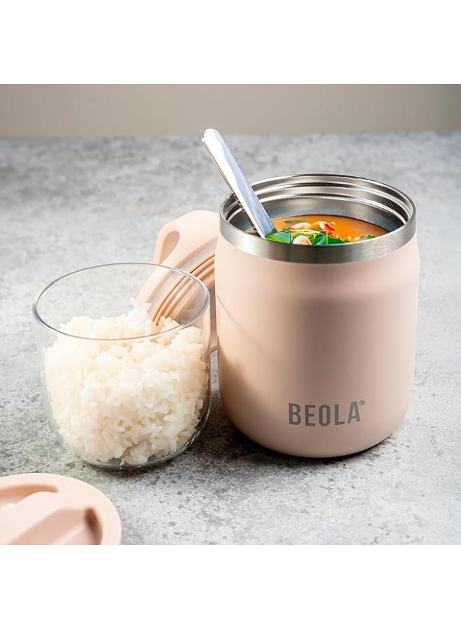 بيولا حافظة طعام ستانلس ستيل عزل مزدوج للرحلات صندوق غداء سعة ٦٠٠ مل - Image 1