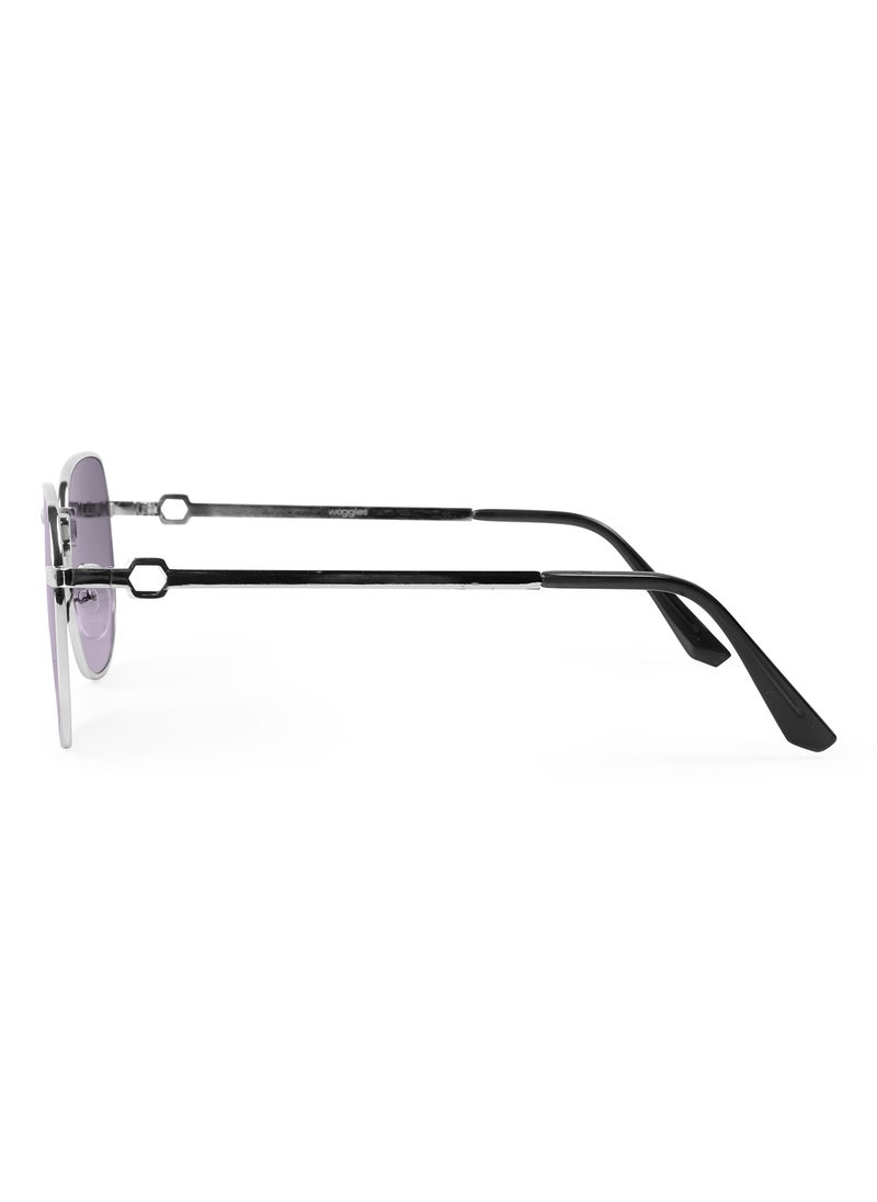 Woggles UV- Protected  Silver Hexagonal Sunglasses  - Image 5