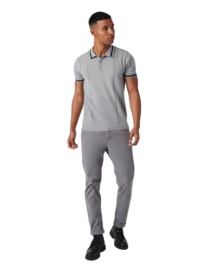 FOREVER 21 Striped-Trim Polo Shirt - Image 1