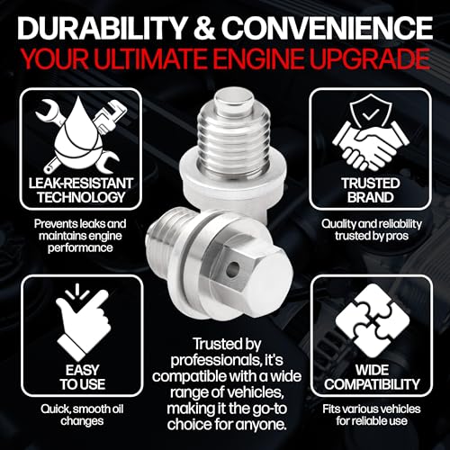 Votex - Made In USA - M12 X 1.5MM Stainless Steel Magnetic Engine Neodymium Magnetic Oil Drain Plug - Part Number DP016 - Image 4