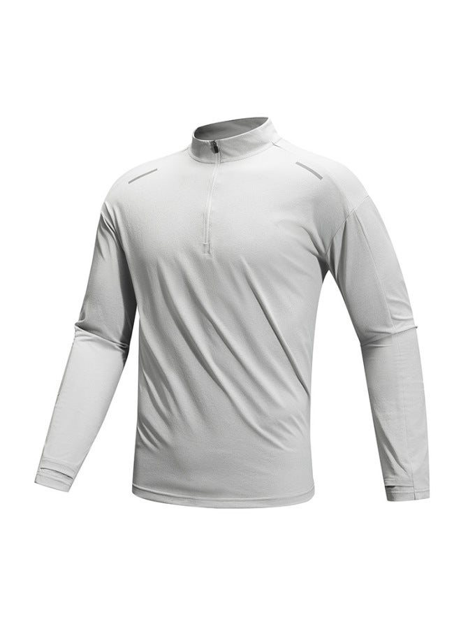 Izexx Outdoor Lightweight Sun Protection Moisture-absorbent Quick-drying Fitness Sports Long-sleeved T-shirt Antibacterial Half Turtleneck Top For Men - Image 1