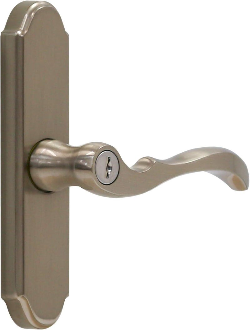 Larson Certified Storm Door M2 Mortise Brushed Nickel Handle Set, Storm Door Handle Replacement with Keyed Deadbolt - Image 2