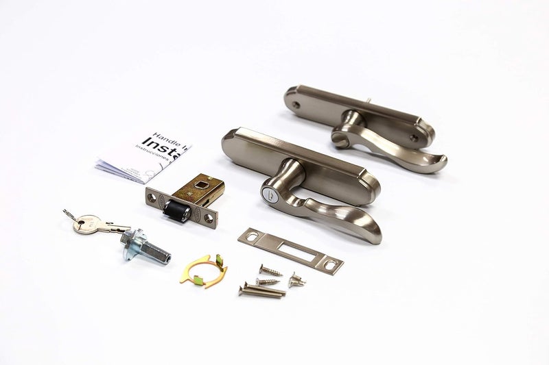Larson Certified Storm Door M2 Mortise Brushed Nickel Handle Set, Storm Door Handle Replacement with Keyed Deadbolt - Image 3