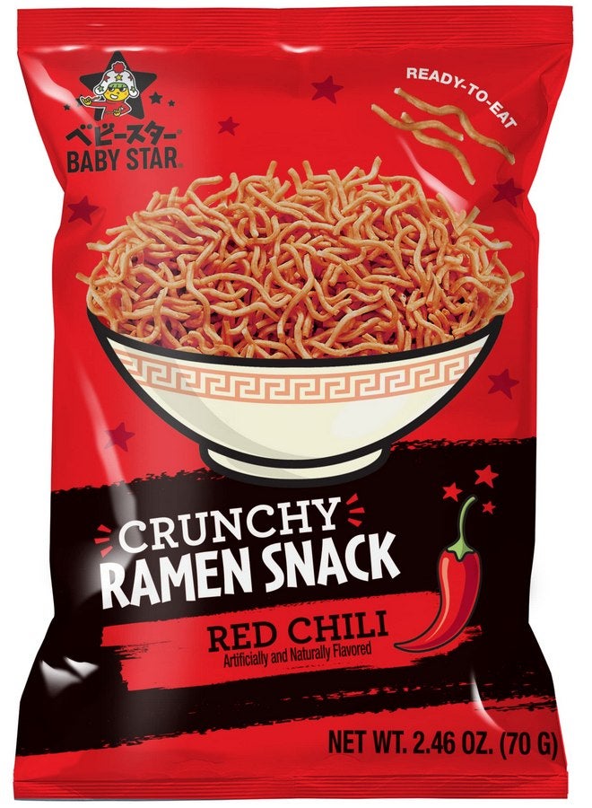 Baby Star Crunchy Ramen Snack Tiny (Red Chili) - Image 1