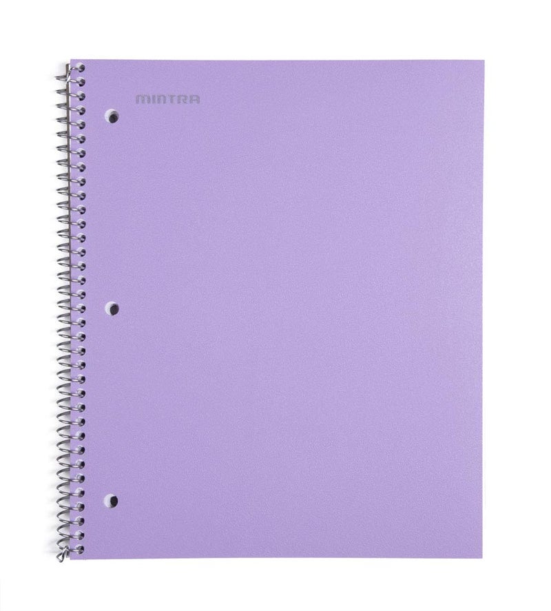Mintra Office Durable Spiral Notebooks, 1 Subject, (Salmon, Sage Green, Lavender, College Ruled 3 Pack), 100 Sheets, Poly Pocket, Moisture Resistant Cover, Strong back, For School, Office, Business, - Image 4