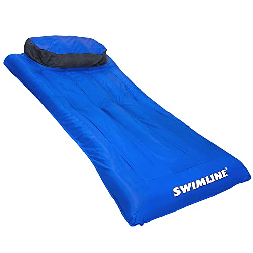 SWIMLINE ORIGINAL Fabric Covered Pool Float Mattress Lounger Raft For Adults Kids I Comfortable Head Rest QuickDry Cover For Adult Or Kid Floating Lounging Dogs 9057 - Image 1