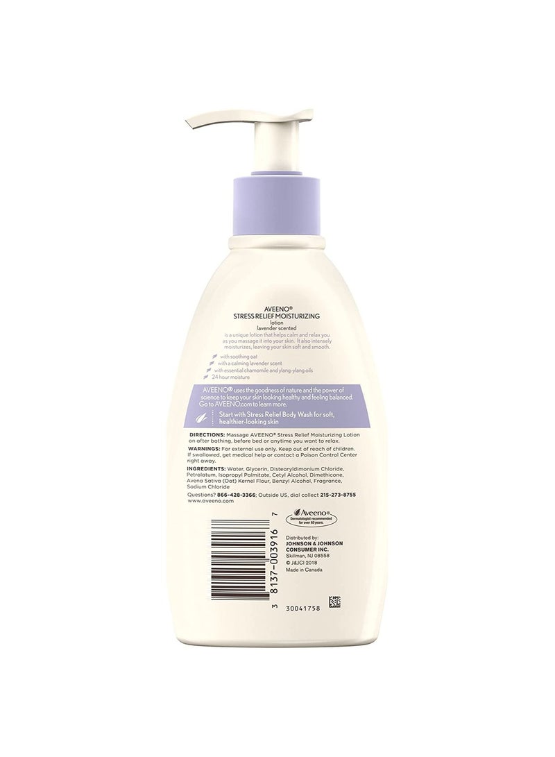 Aveeno Stress Relief Moisturizing Body Lotion with Ylang Ylang and Lavender, Dry and Sensitive Skin Moisturizer - Image 2