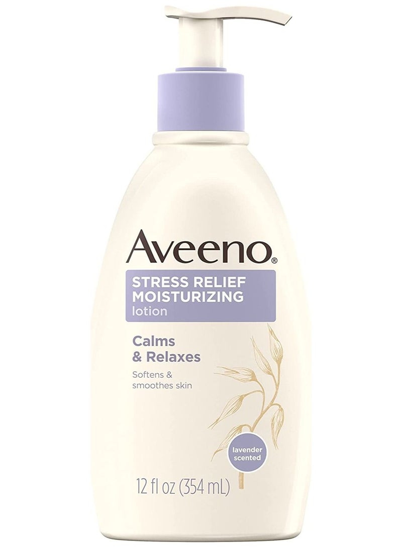 Aveeno Stress Relief Moisturizing Body Lotion with Ylang Ylang and Lavender, Dry and Sensitive Skin Moisturizer - Image 1